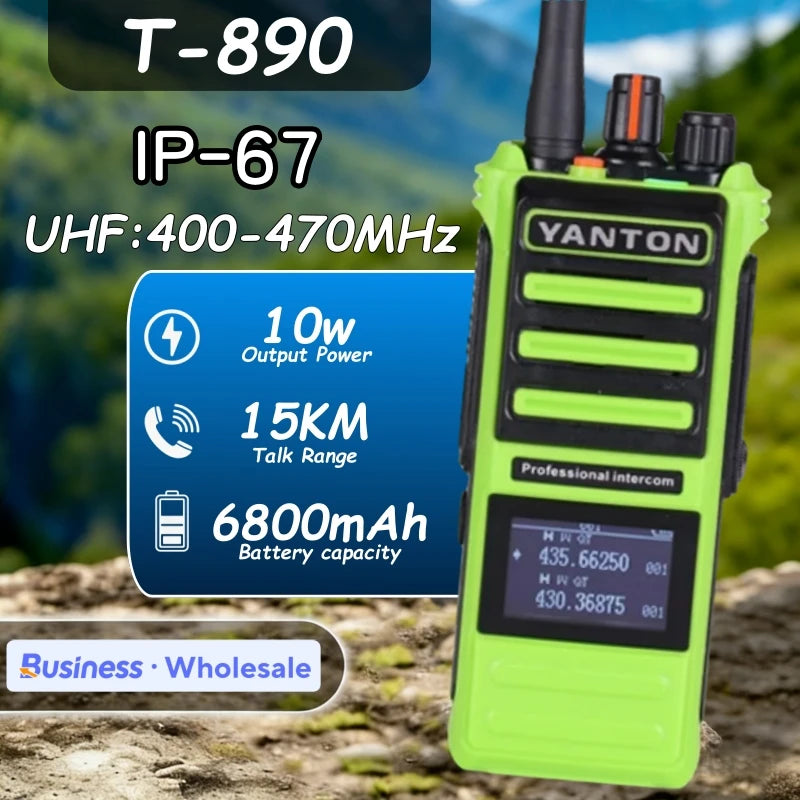 10W Ham Radio Uhf 400-480Mhz Long Range Walkie Talkies Ip67 Waterproof Wireless Set Marine For Camping Baofeng Uv 9R Pro V2
