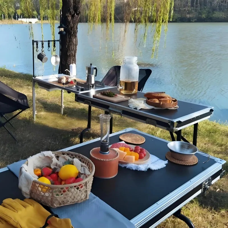 Folding Camp Kitchen Storage Box & Table