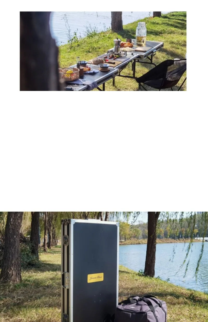 Folding Camp Kitchen Storage Box & Table