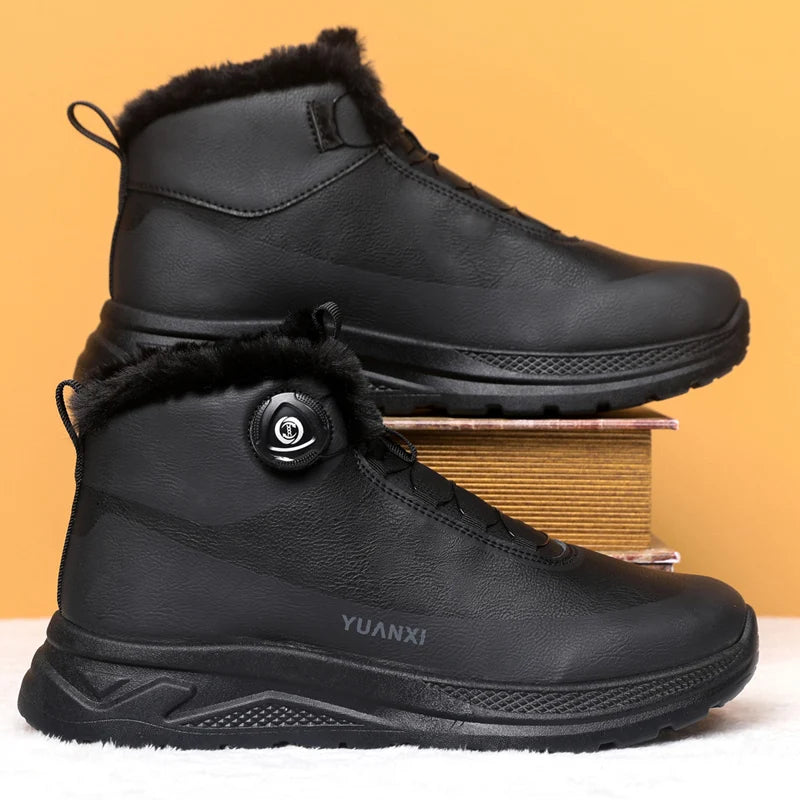 Men's Outdoor Hunting Boots, Hiking Shoes for Mountain Trekking and Off-Road with Fleece Lining for Warmth