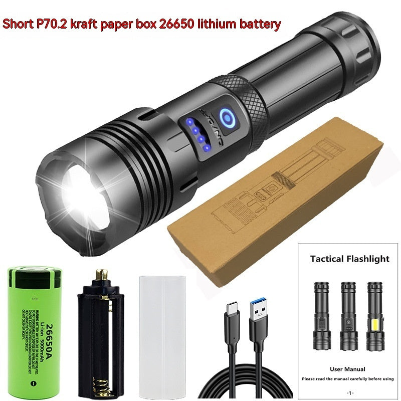 Strong Light Flashlight Outdoor Camping Emergency Rechargeable